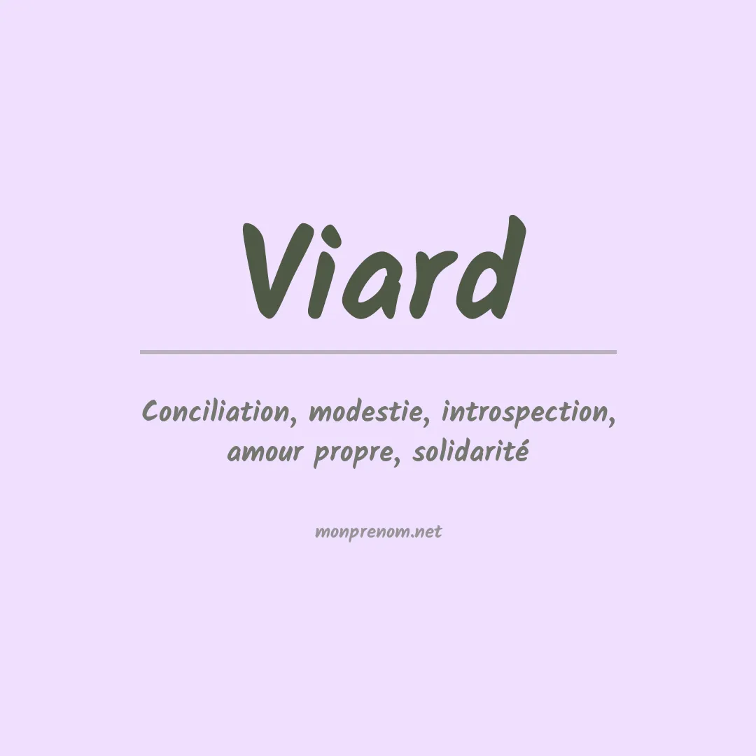 Signification du prénom Viard