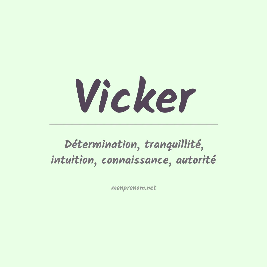 Prénom Vicker