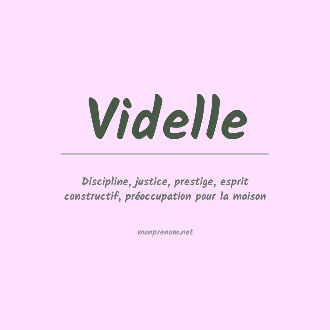 Signification du prénom Videlle