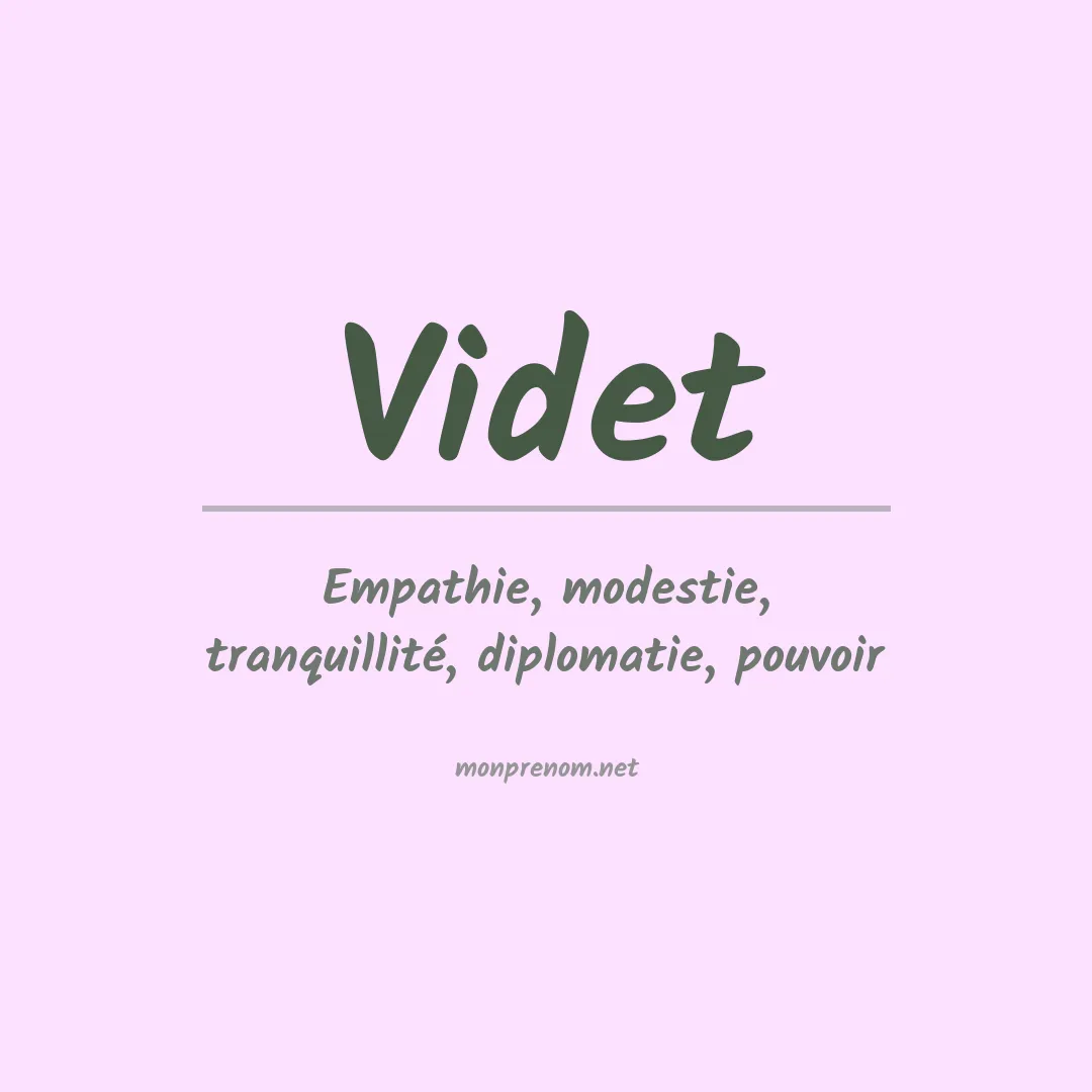 Signification du prénom Videt