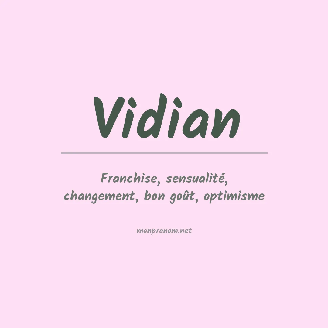 Signification du prénom Vidian