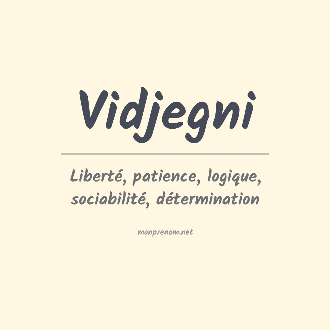 Signification du prénom Vidjegni