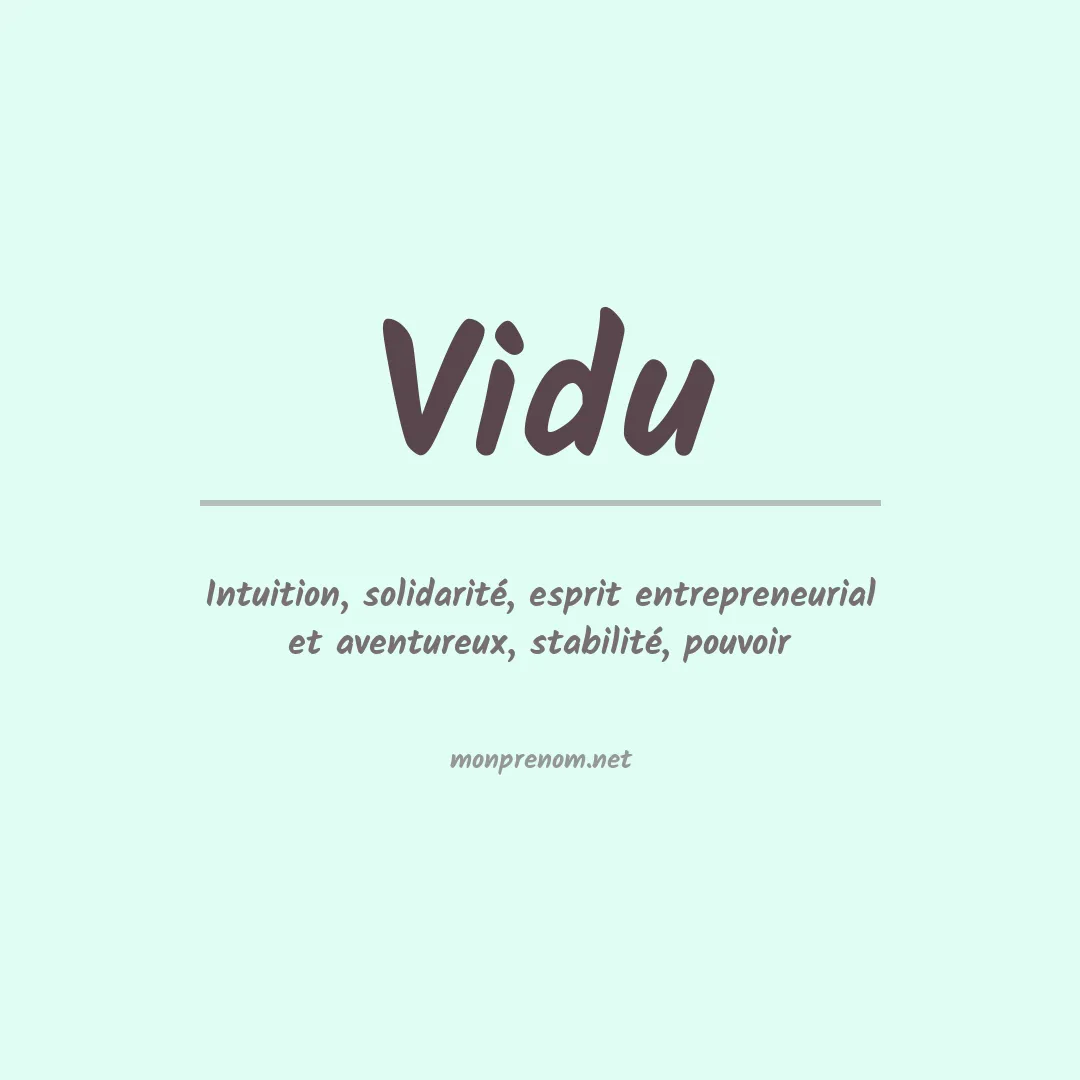 Signification du prénom Vidu