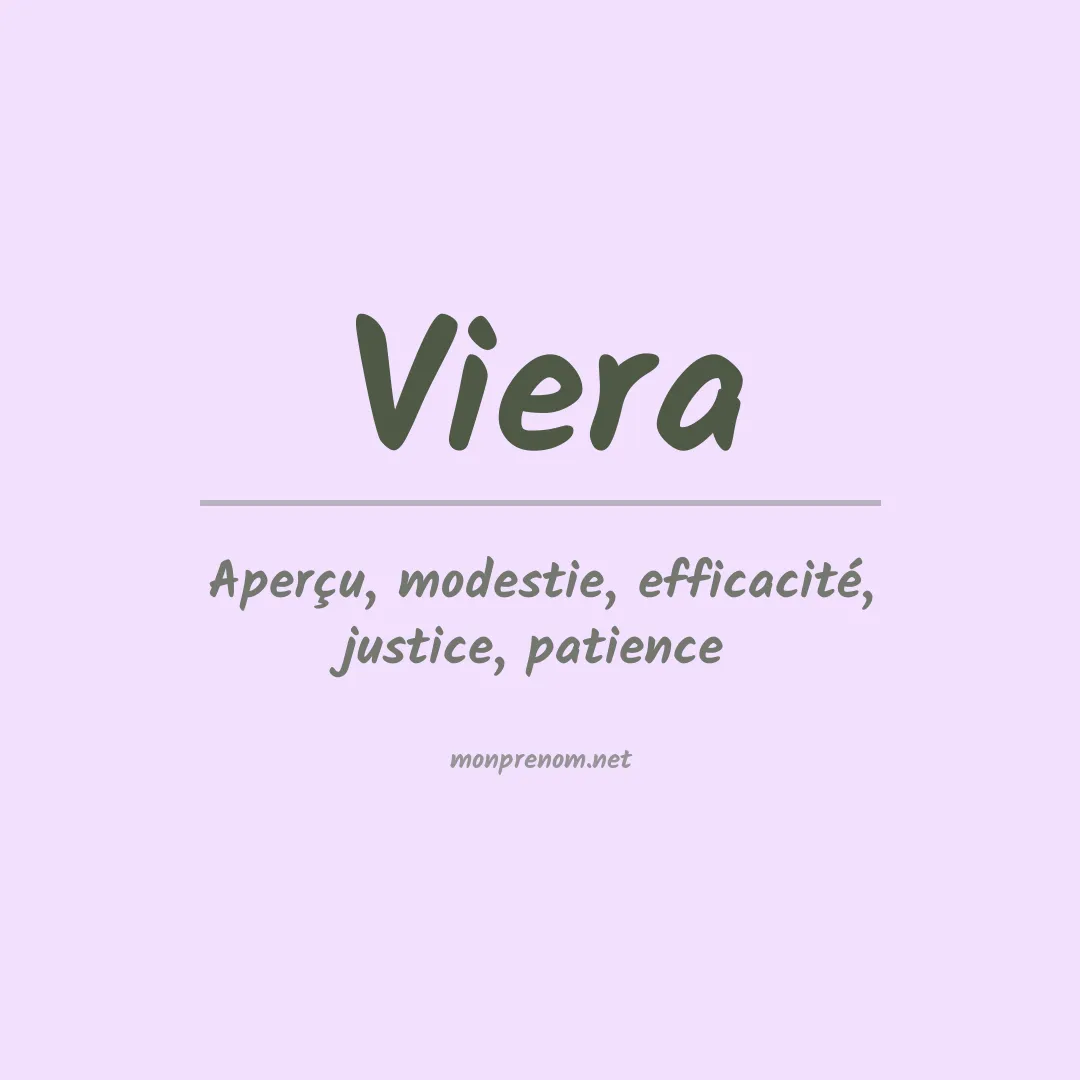 Signification du prénom Viera