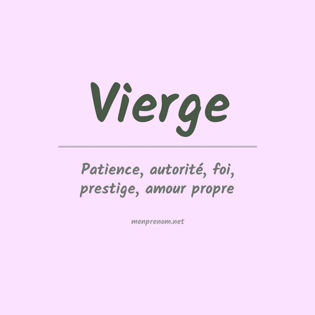 Signification du prénom Vierge