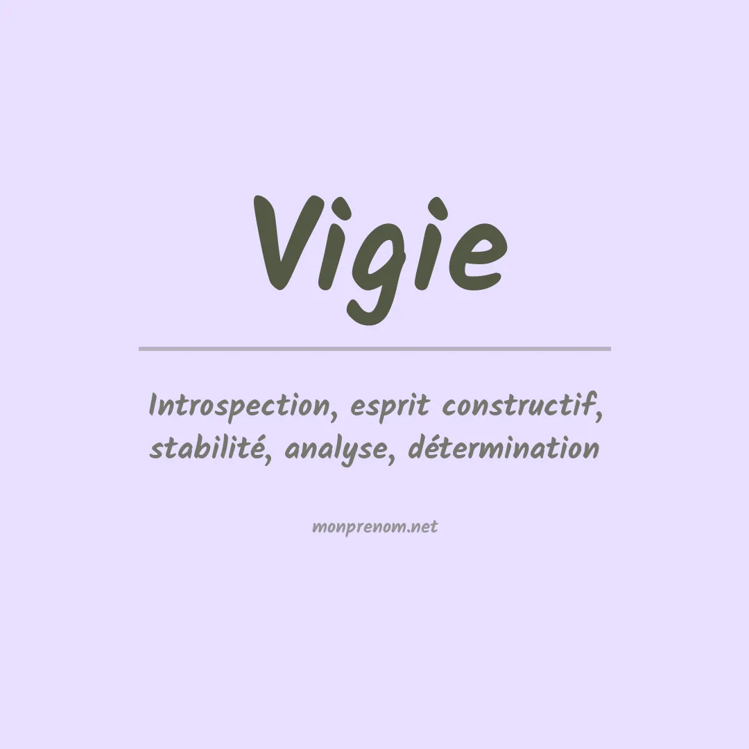 Signification du prénom Vigie