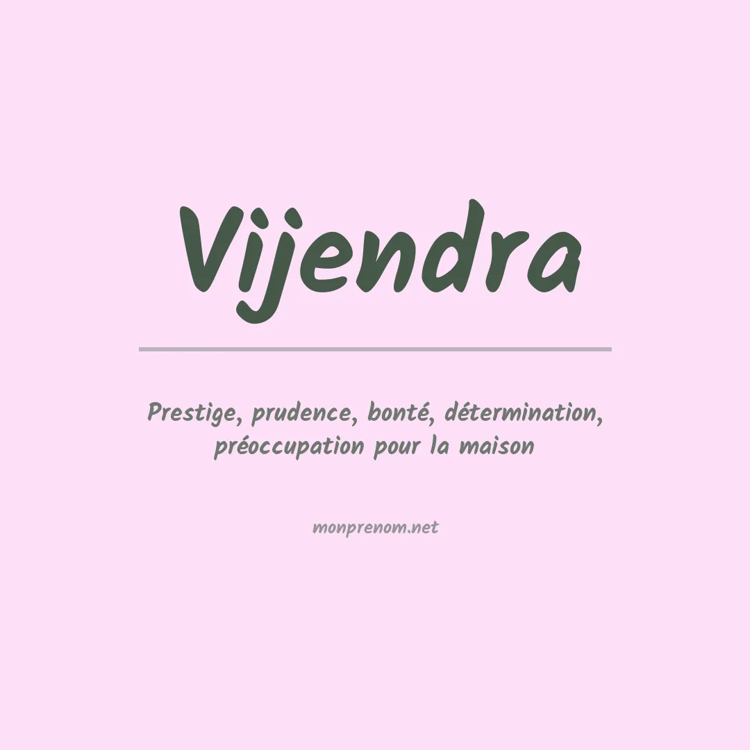 Signification du prénom Vijendra