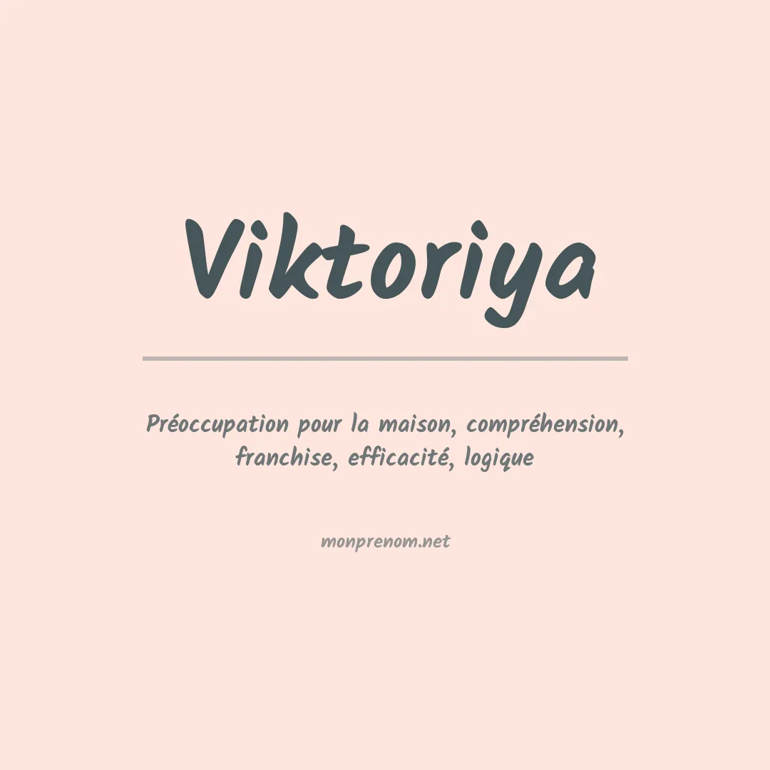 Signification du prénom Viktoriya