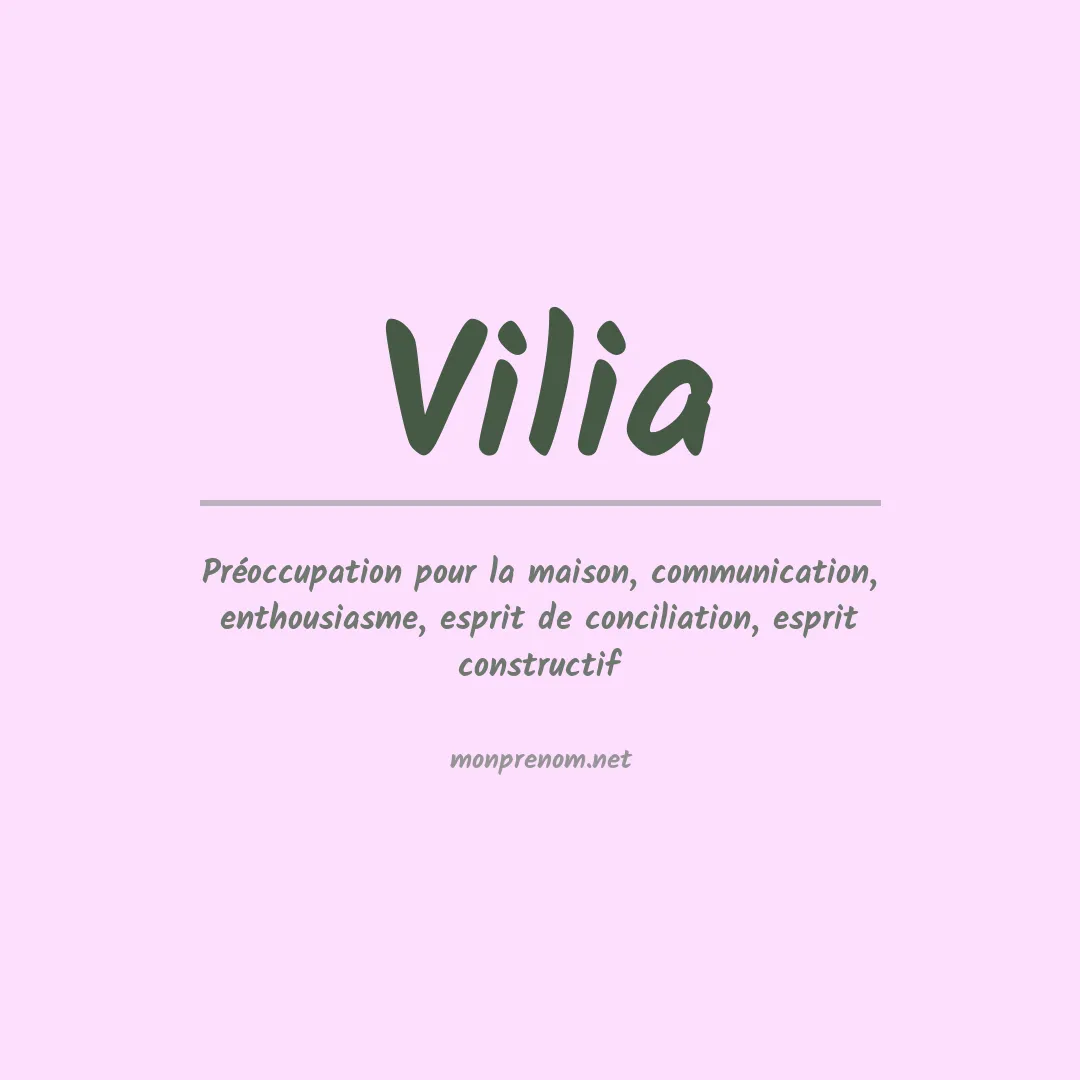 Prénom Vilia