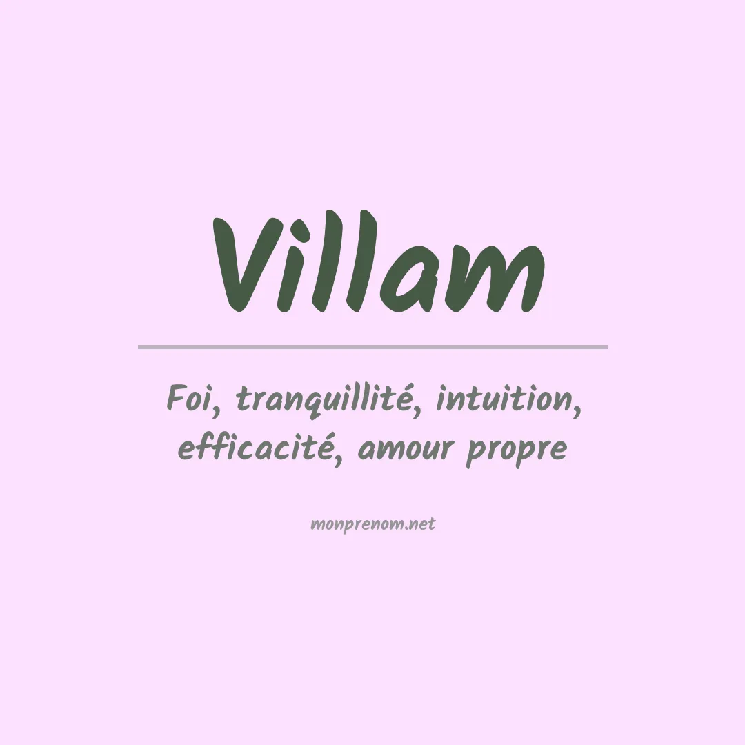 Prénom Villam