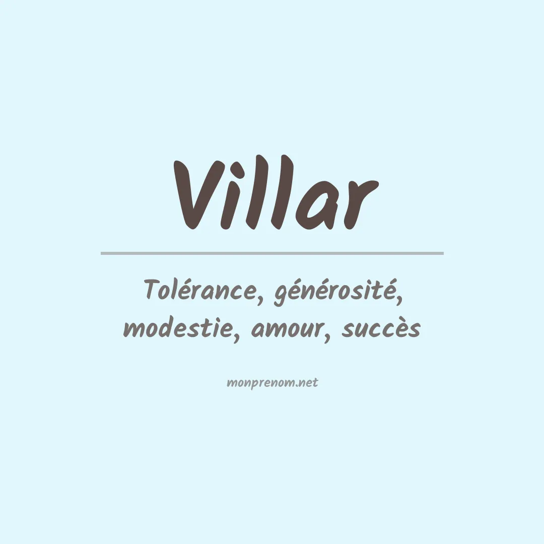 Prénom Villar