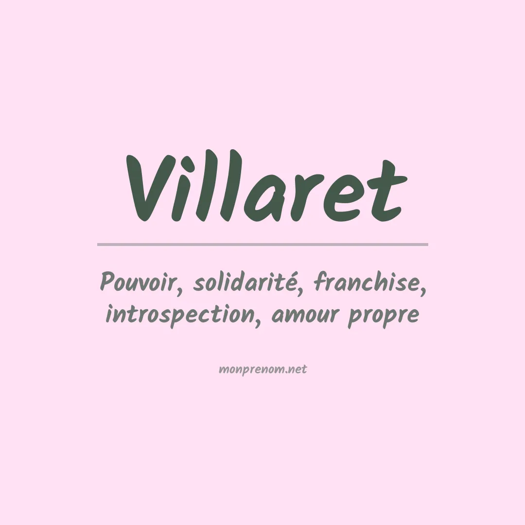 Prénom Villaret