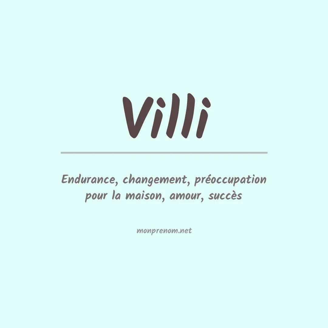 Prénom Villi