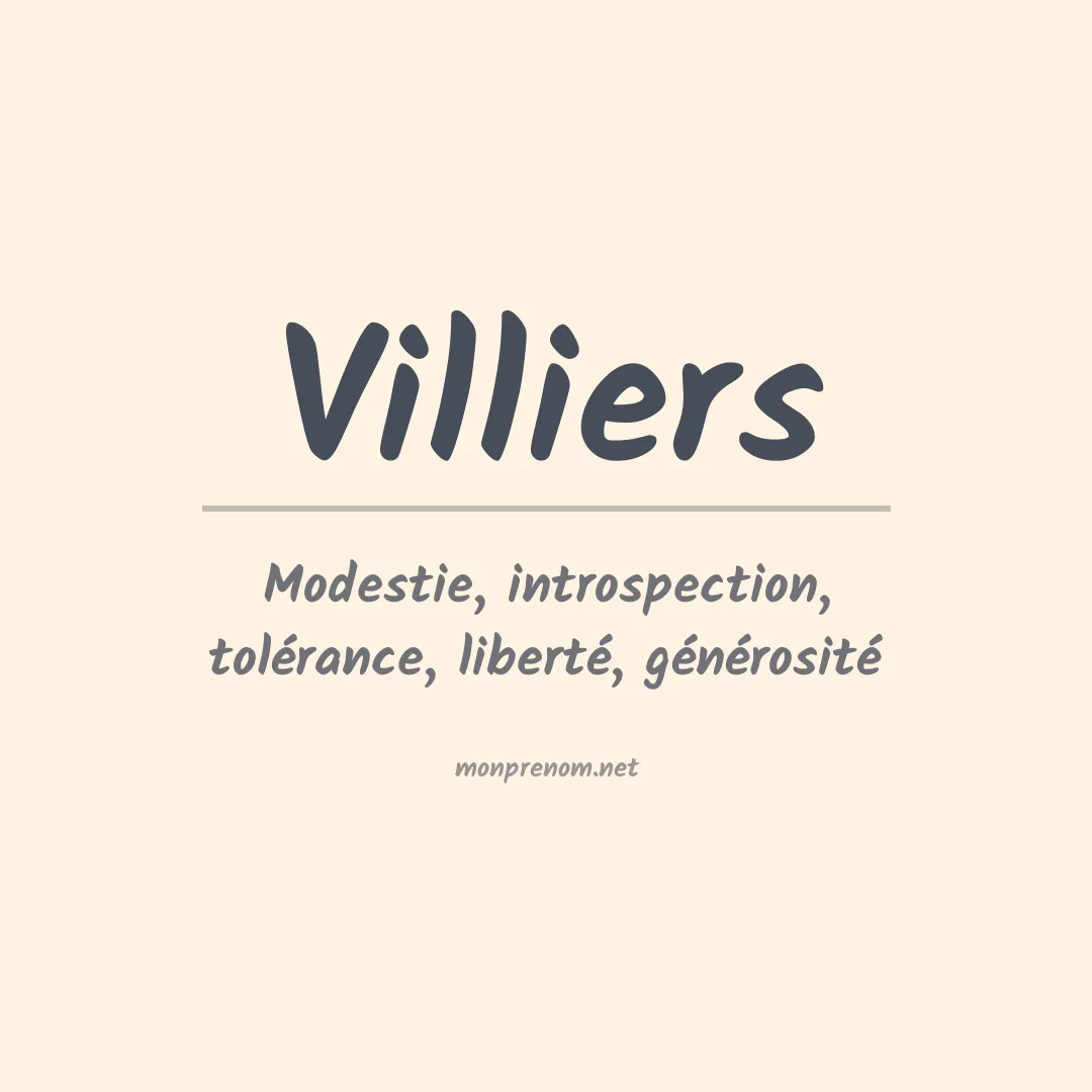 Signification du prénom Villiers