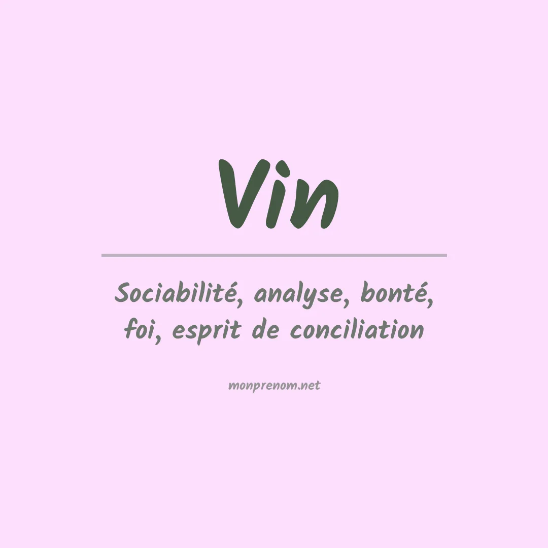 Signification du prénom Vin