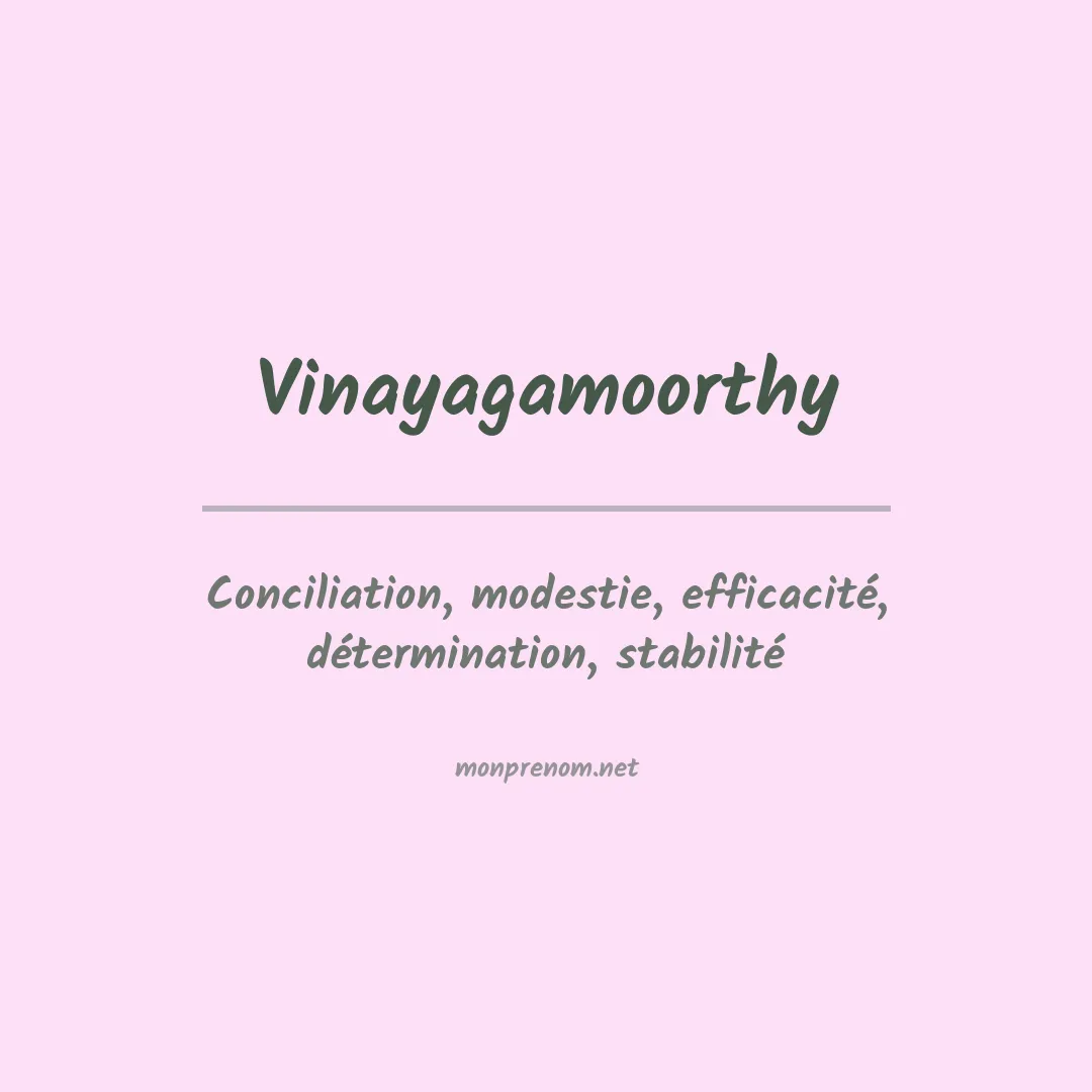 Signification du prénom Vinayagamoorthy