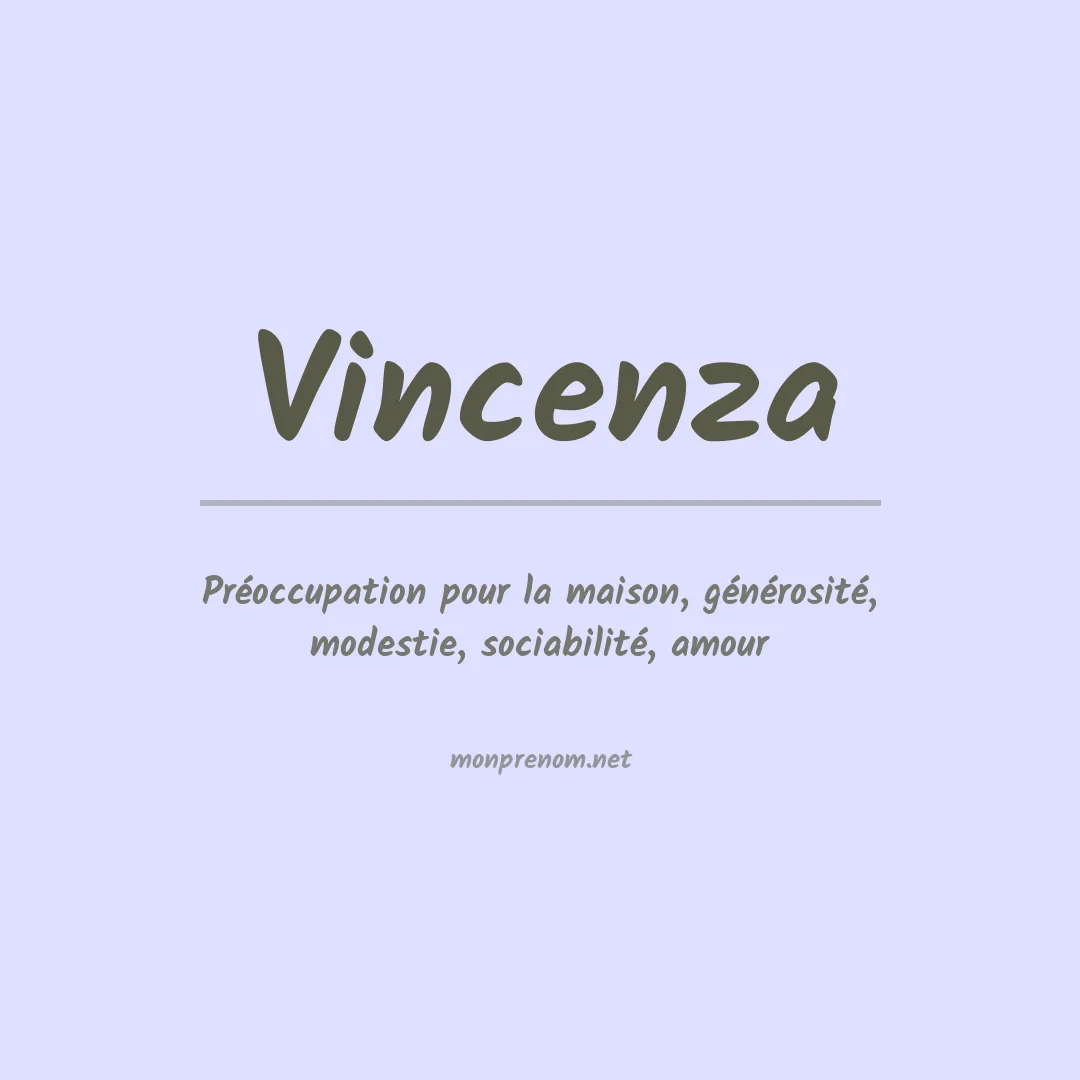 Signification du prénom Vincenza