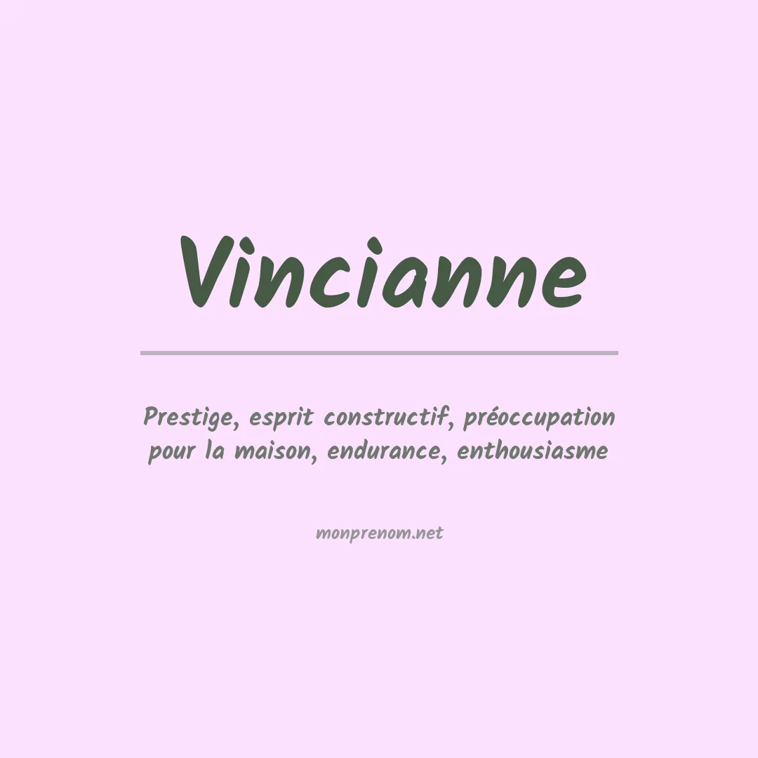 Signification du prénom Vincianne