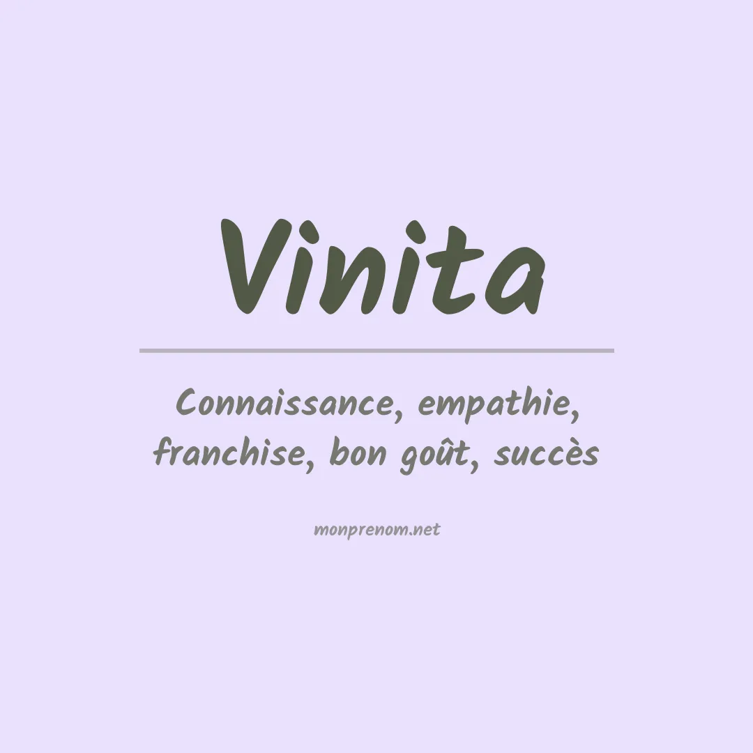 Signification du prénom Vinita