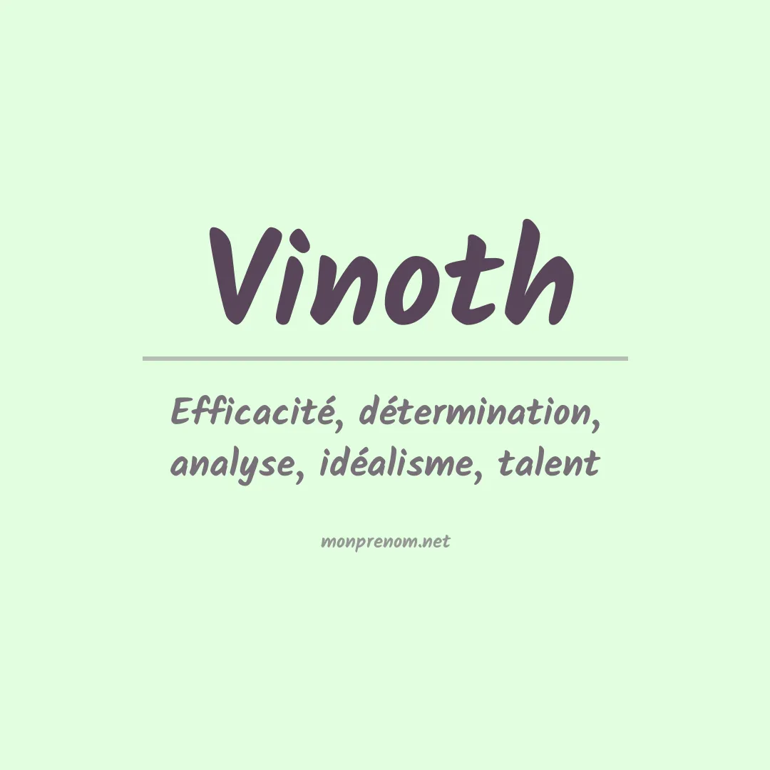 Signification du prénom Vinoth