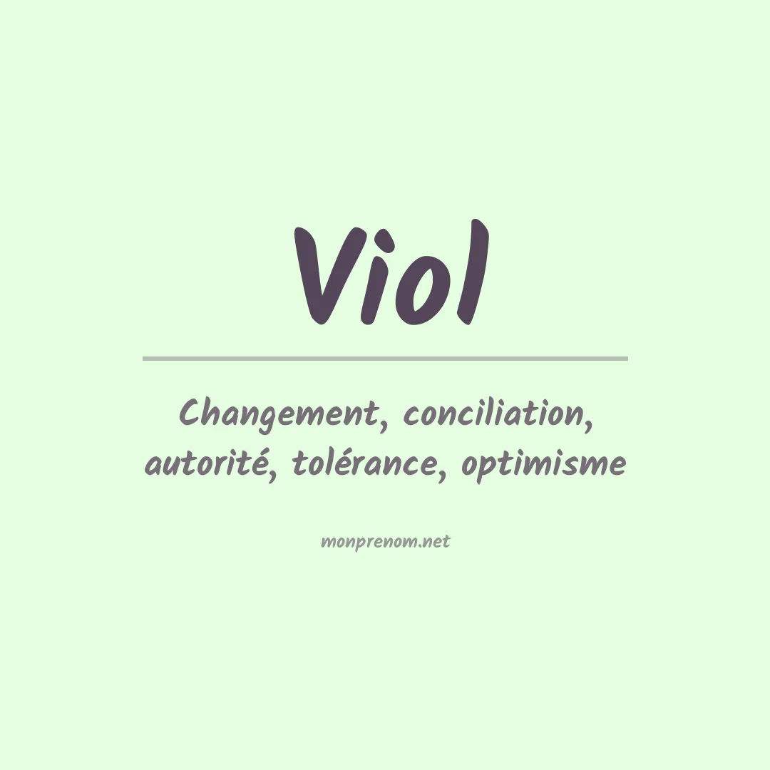 Signification du prénom Viol
