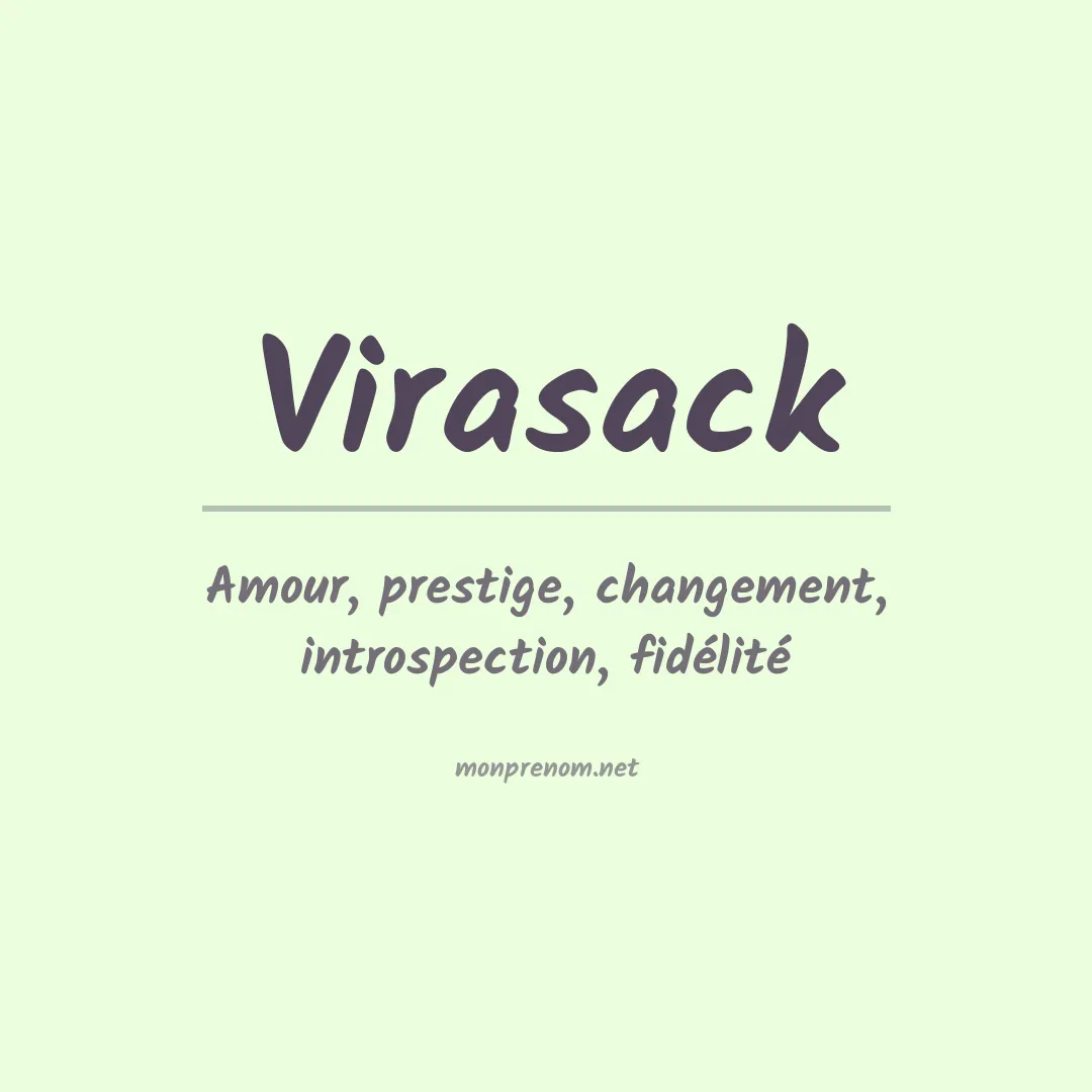 Signification du prénom Virasack