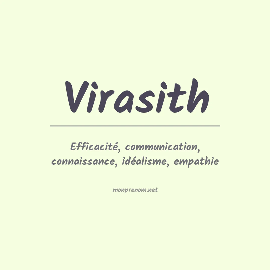 Signification du prénom Virasith