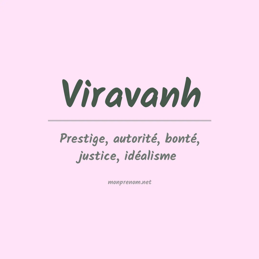 Signification du prénom Viravanh