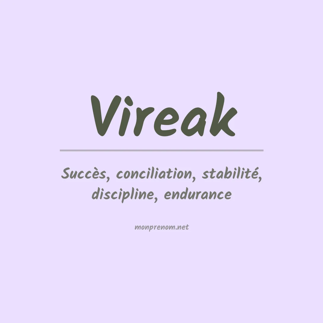 Signification du prénom Vireak