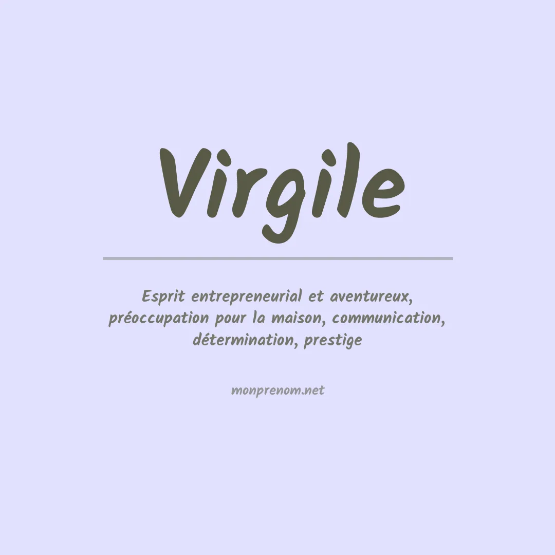 Signification du prénom Virgile
