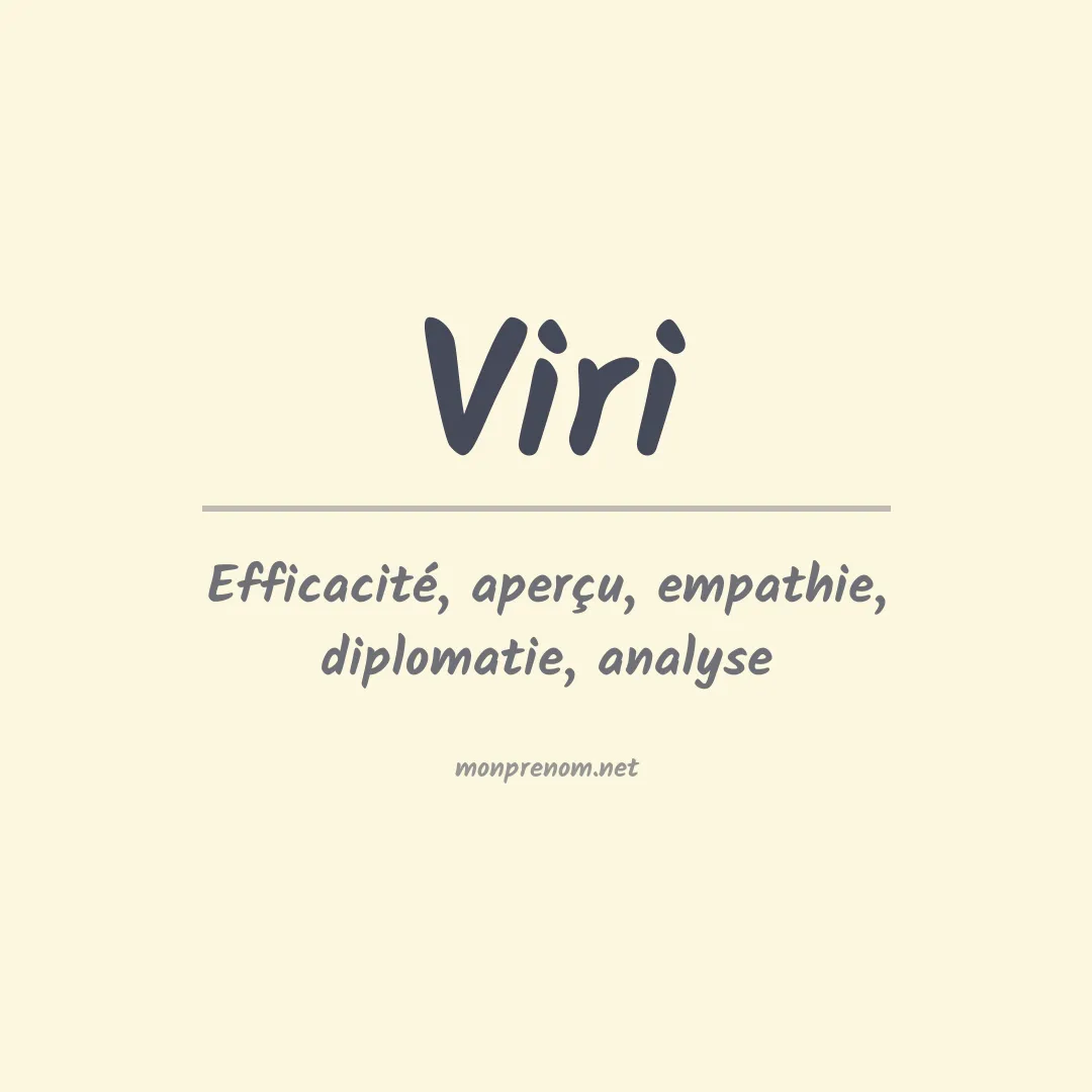 Signification du prénom Viri