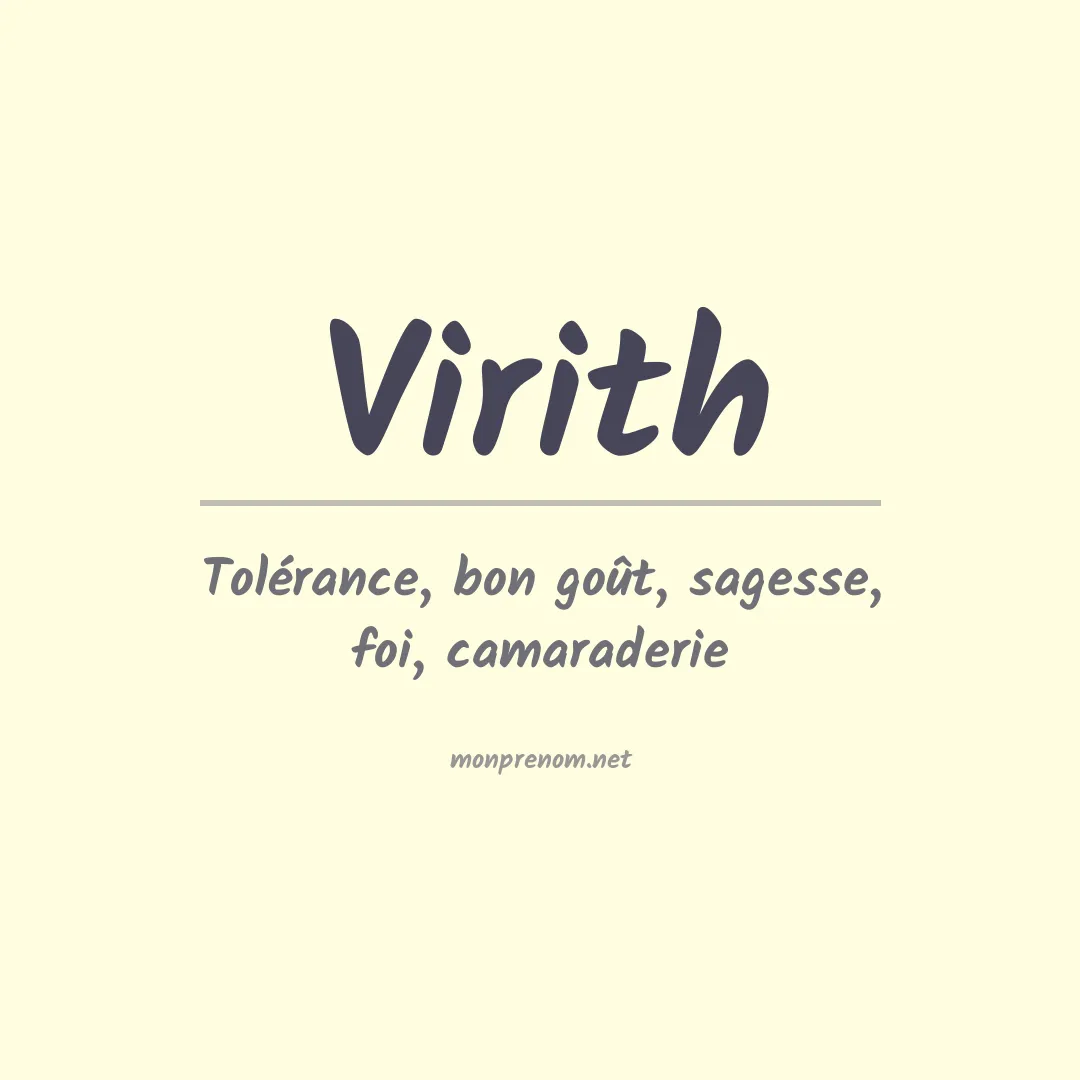 Signification du prénom Virith