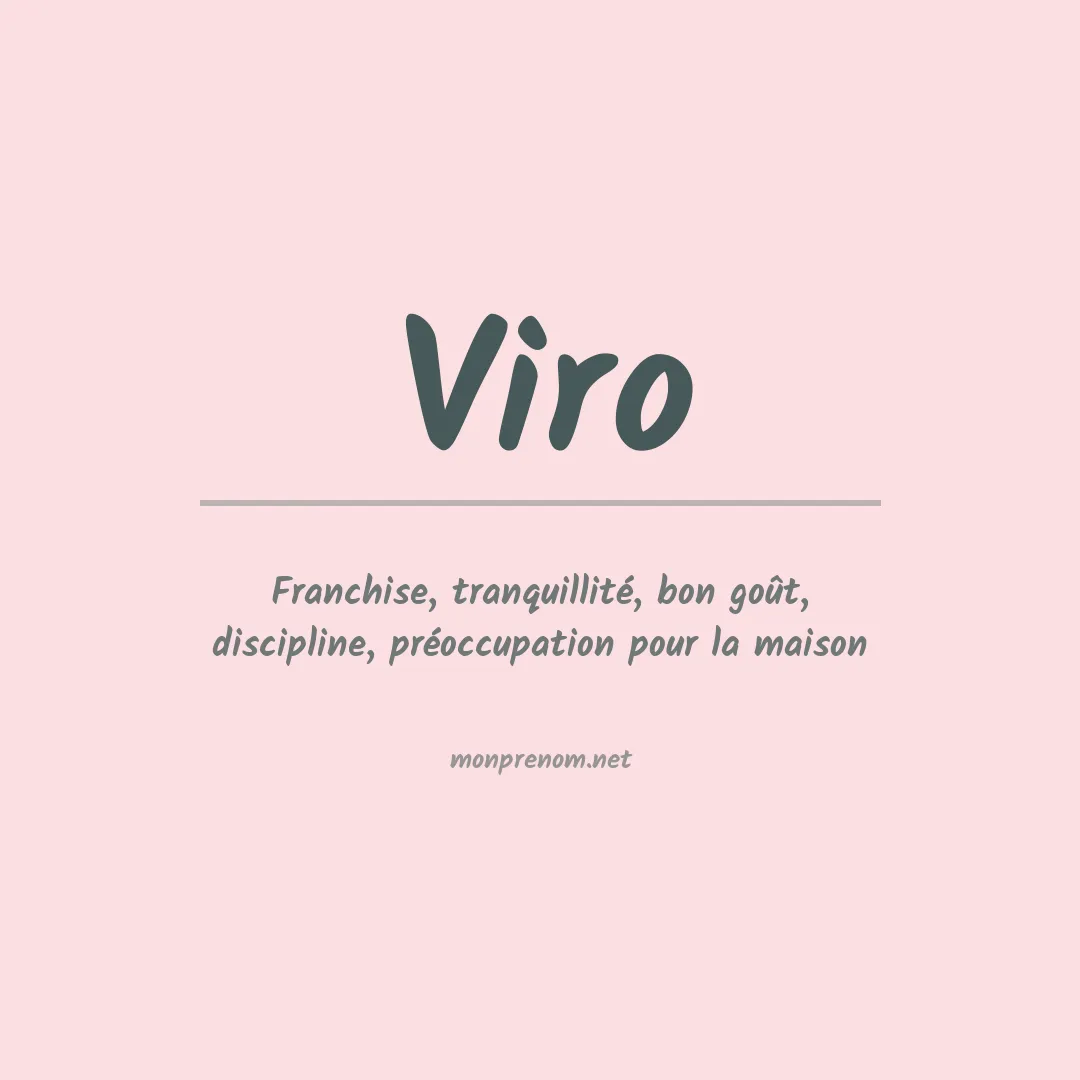 Signification du prénom Viro