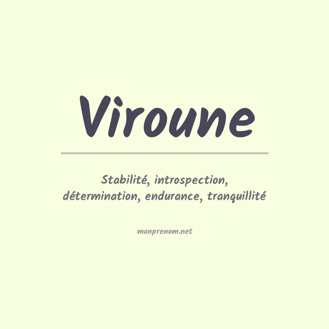 Signification du prénom Viroune