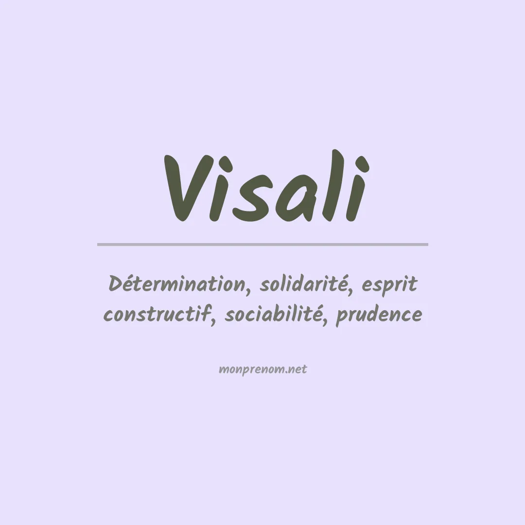 Signification du prénom Visali