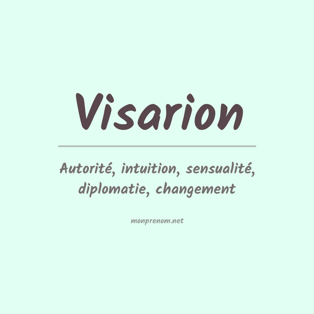 Signification du prénom Visarion