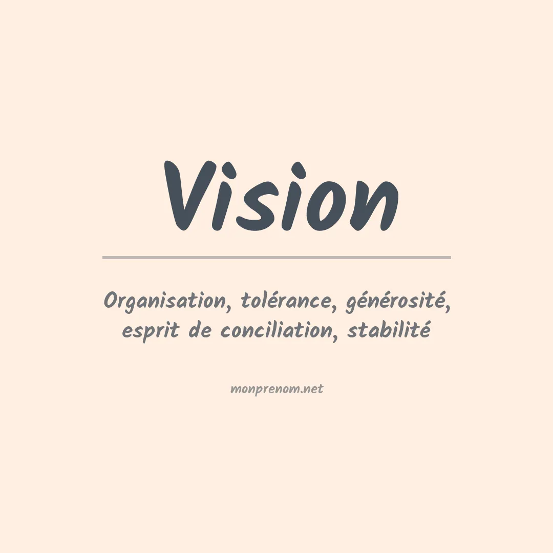 Signification du prénom Vision