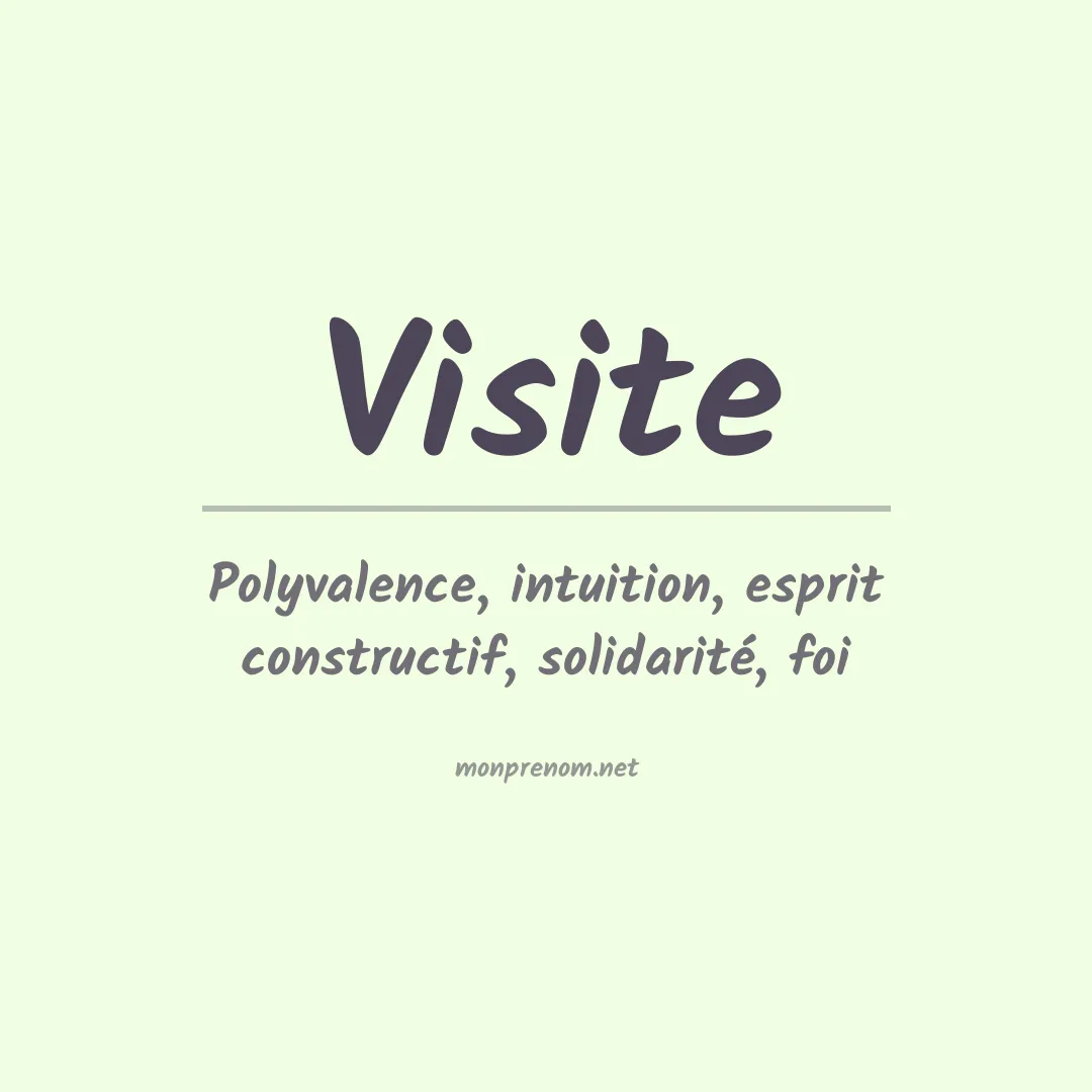 Signification du prénom Visite