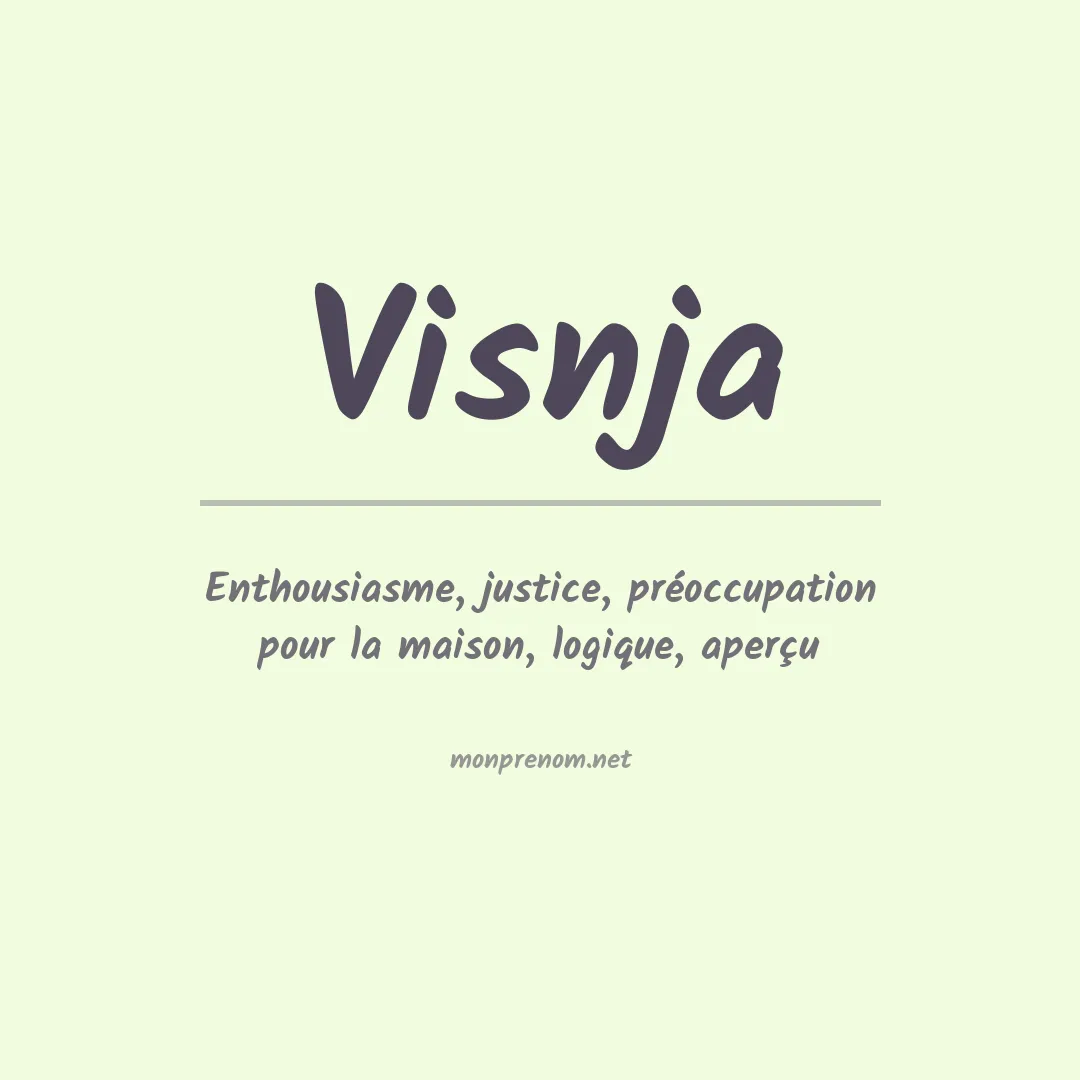 Signification du prénom Visnja
