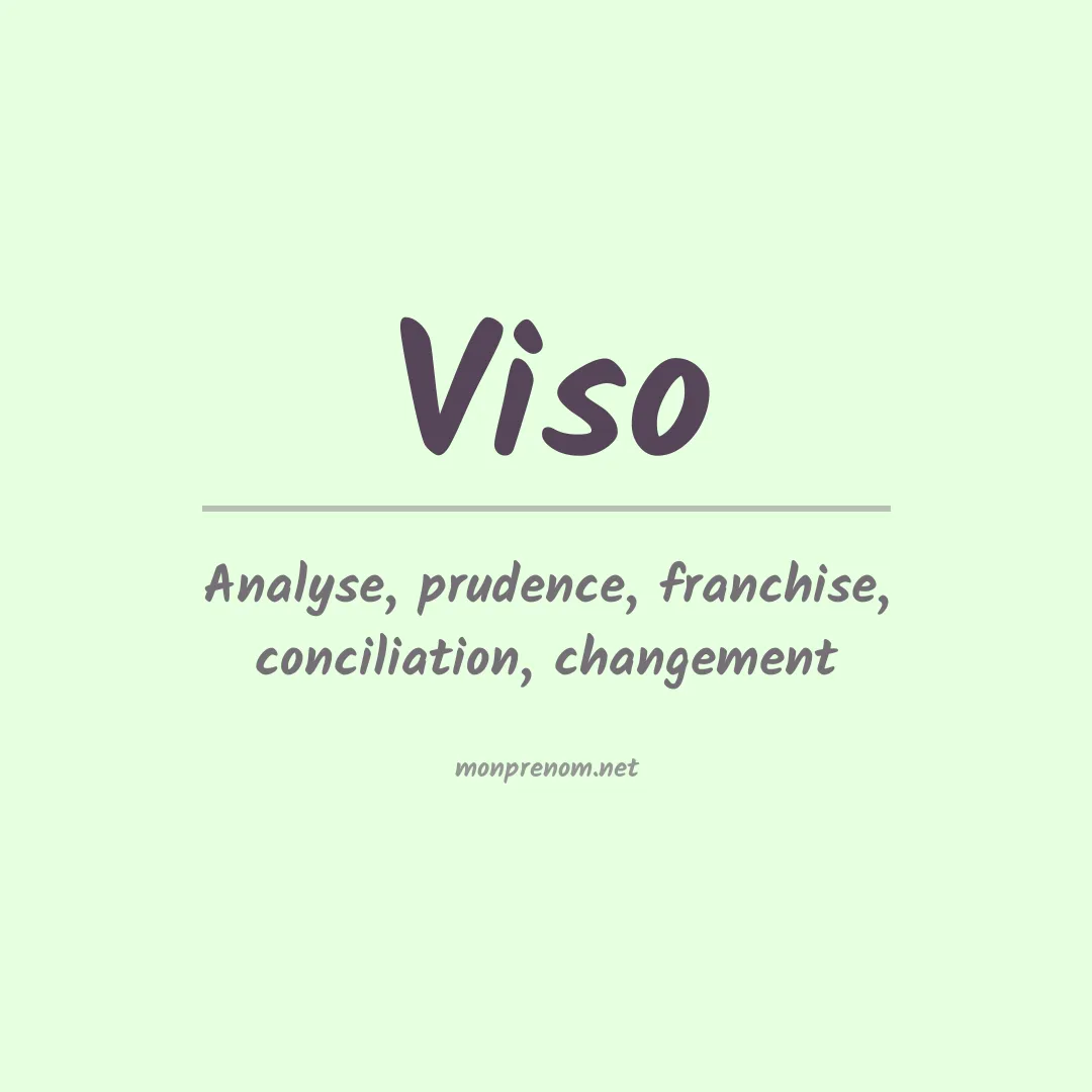 Signification du prénom Viso