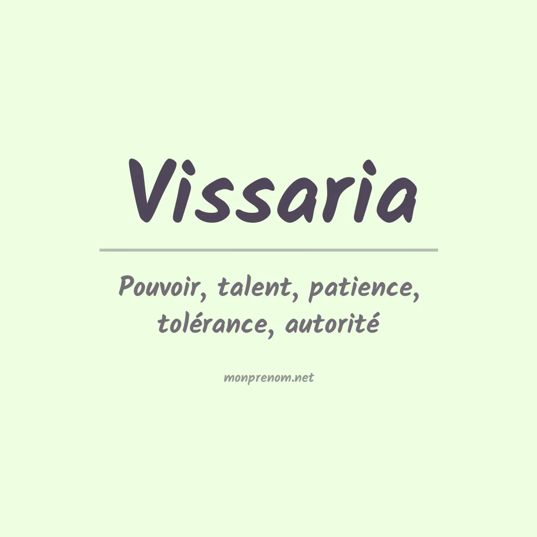 Signification du prénom Vissaria