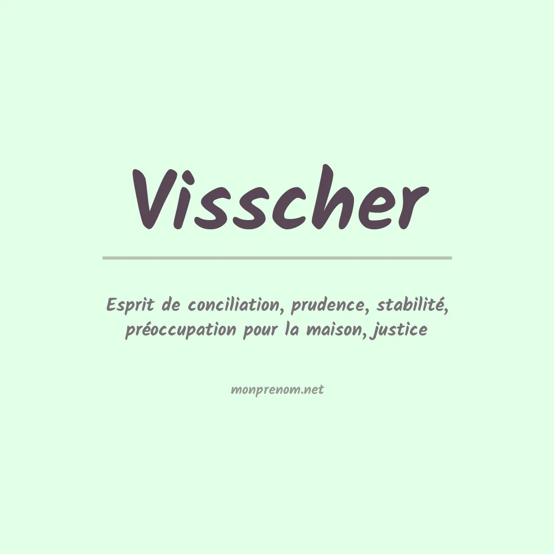 Signification du prénom Visscher