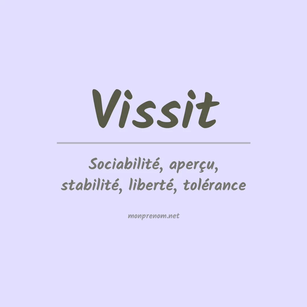 Signification du prénom Vissit