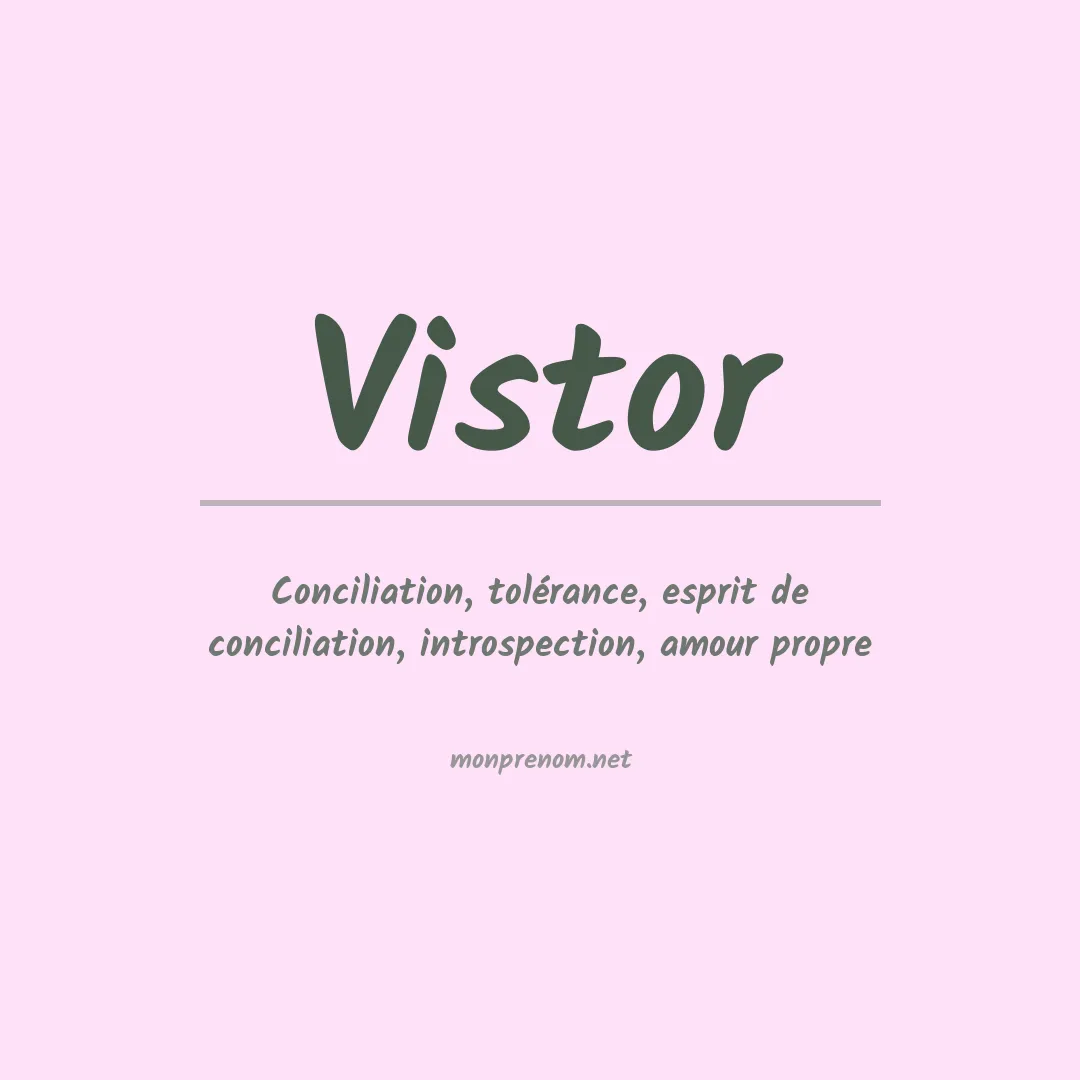Signification du prénom Vistor
