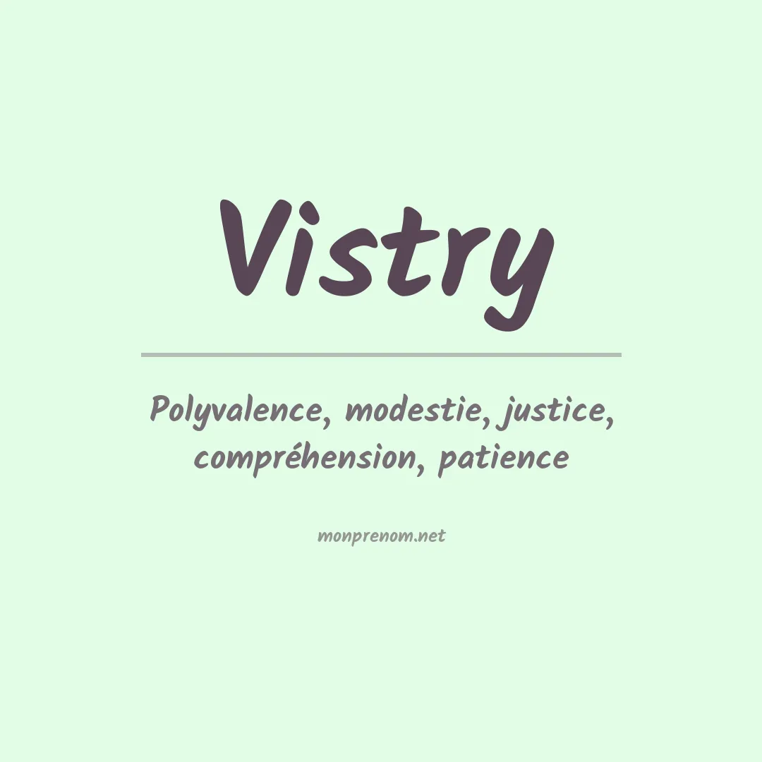 Signification du prénom Vistry