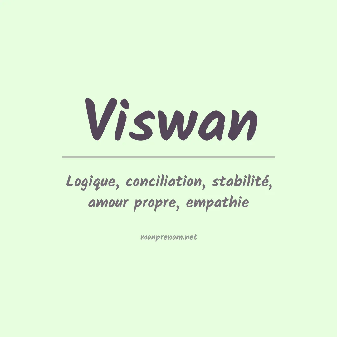 Signification du prénom Viswan