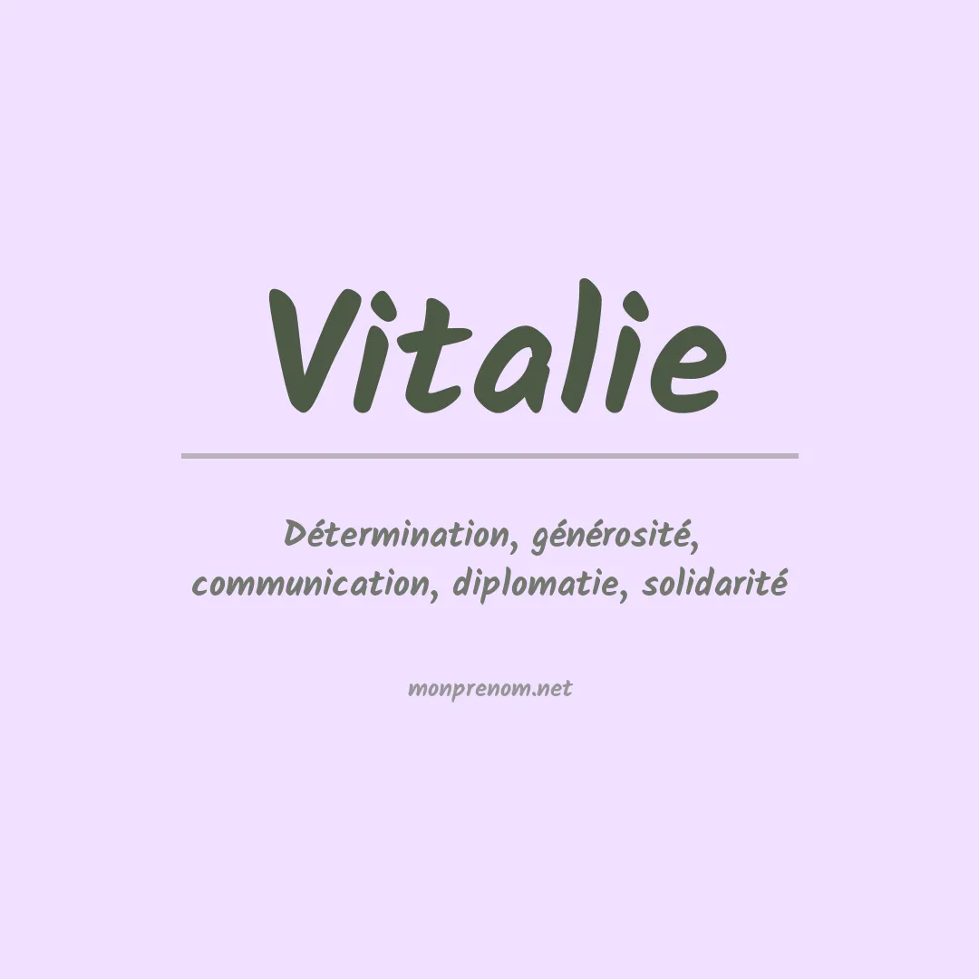 Signification du prénom Vitalie