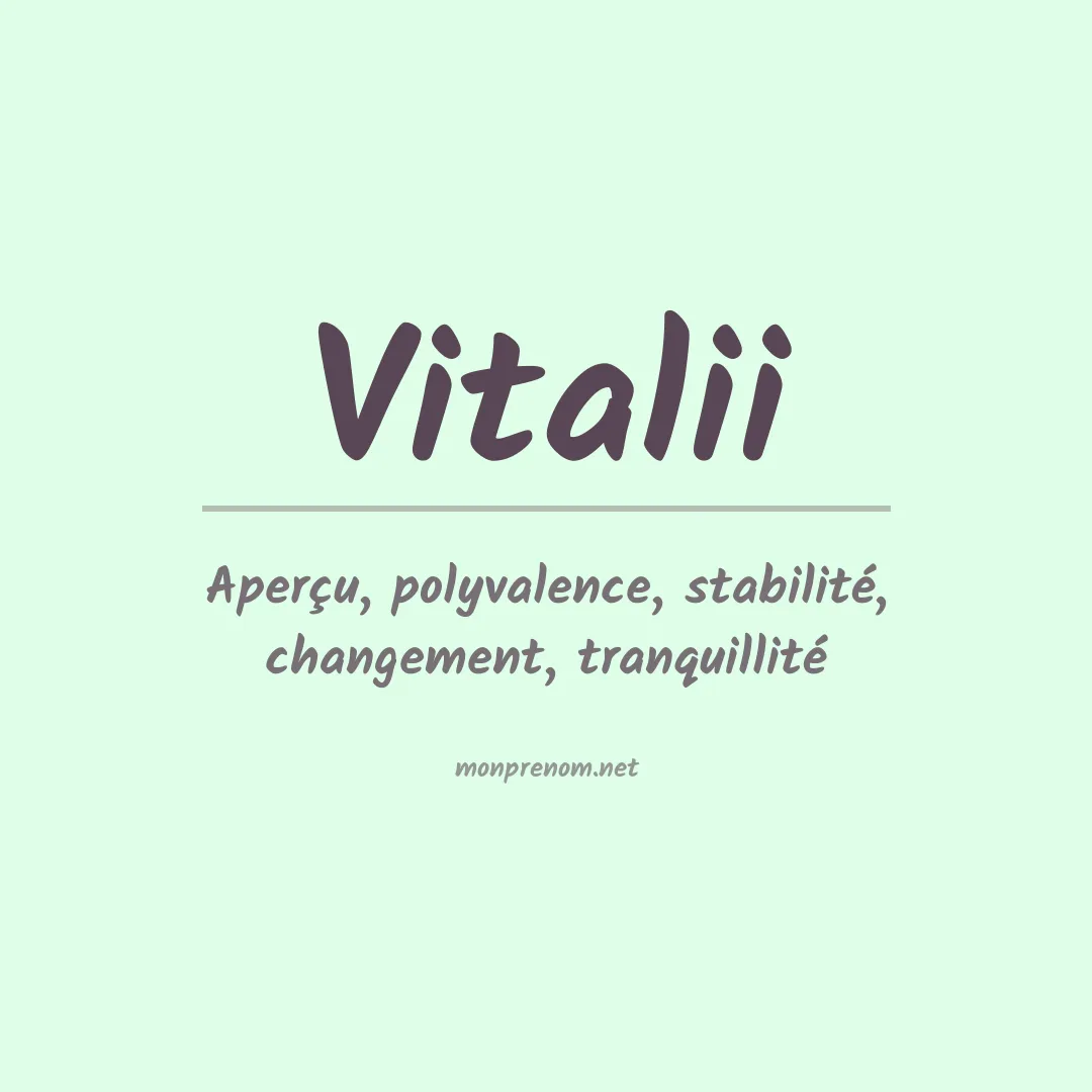 Signification du prénom Vitalii