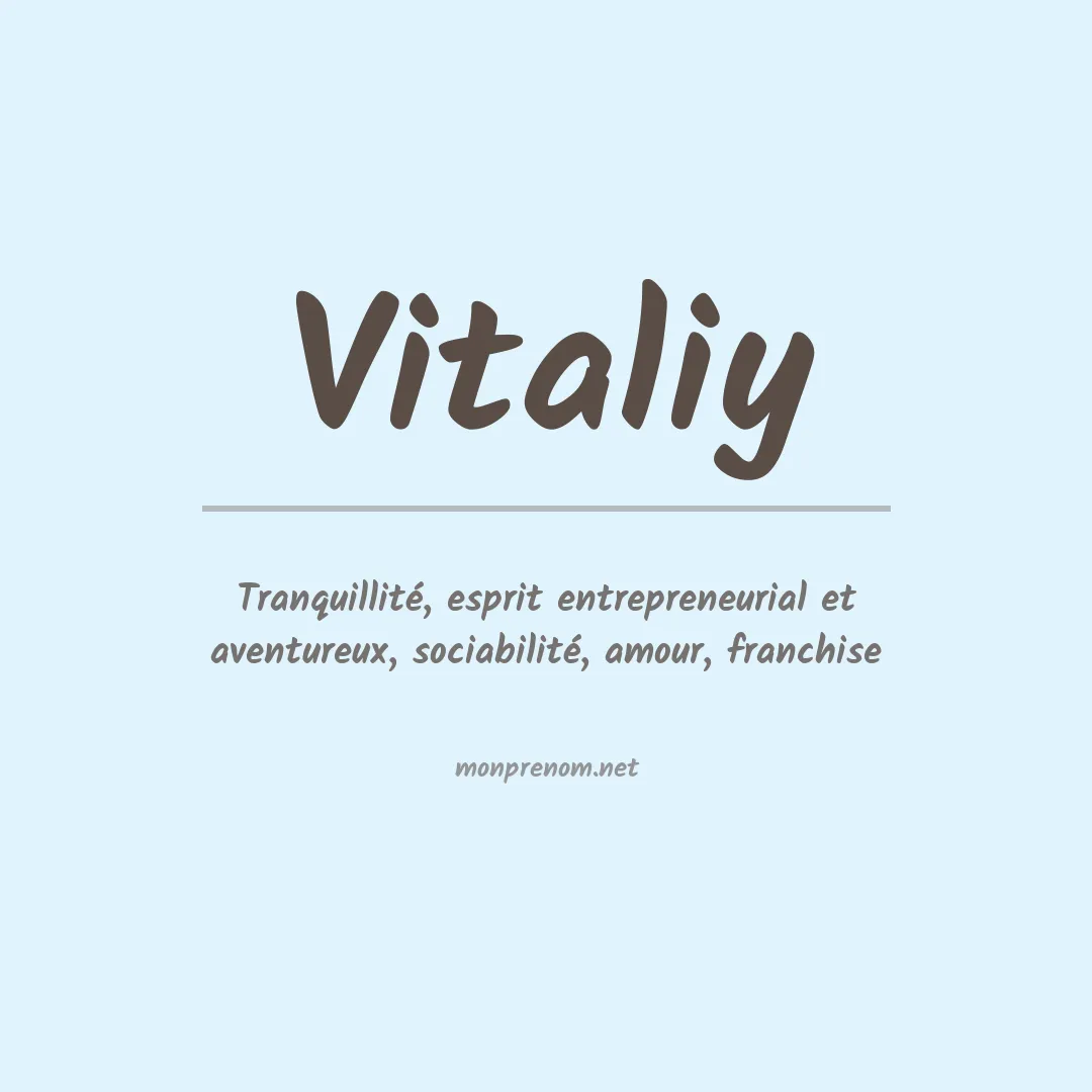 Signification du prénom Vitaliy