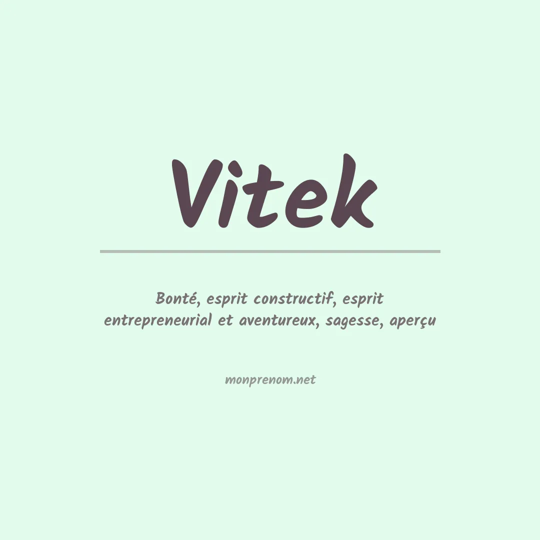 Prénom Vitek